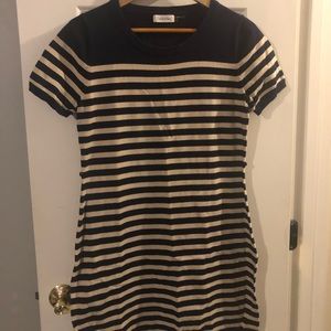 Calvin Klein Navy Blue and tan dress